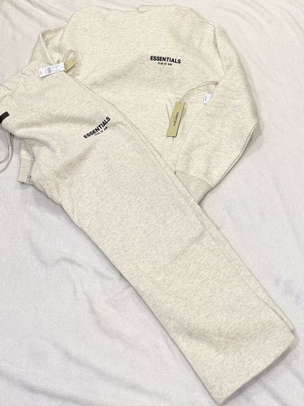 Essentials Kids Cream Heather Sweatpants & Sweatshirt Set